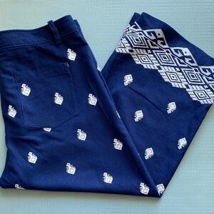 Zara Blue Pants with White Pattern